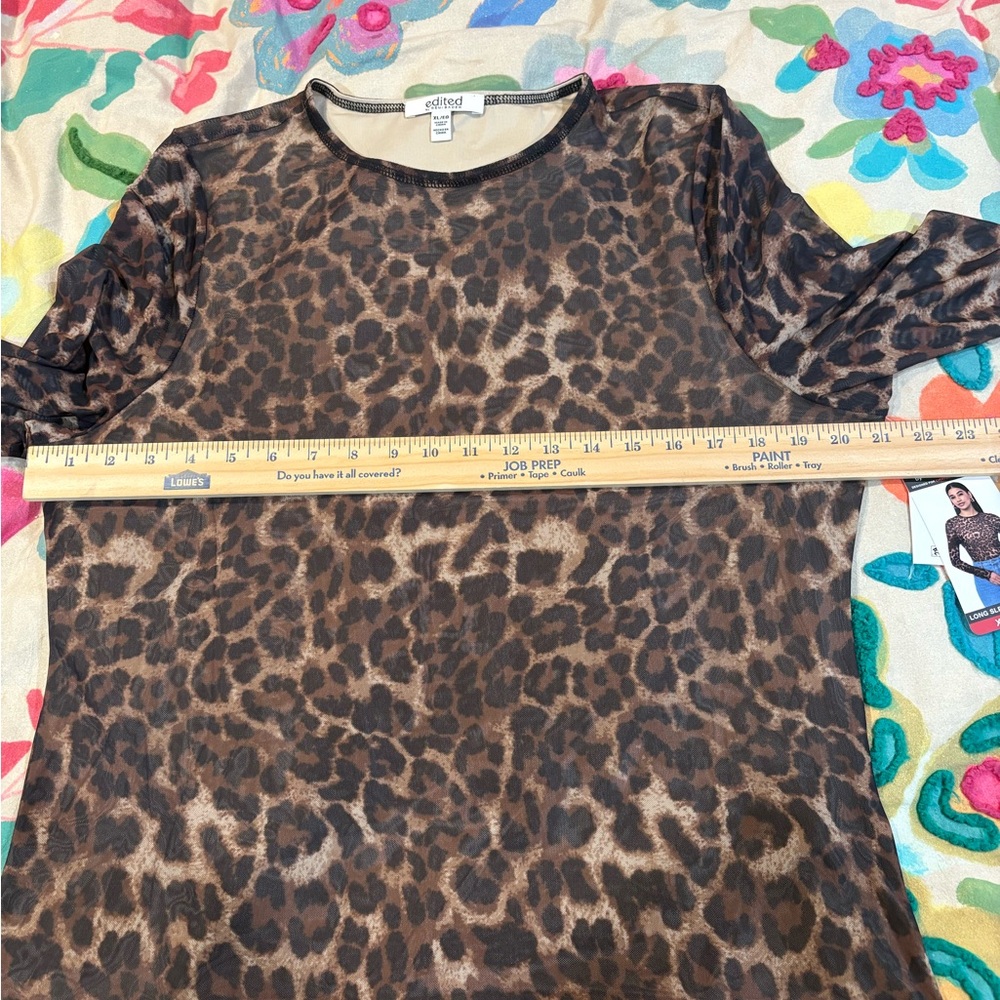 Edited Beige and Brown Leopard Print Blouse - Picture 6 of 7